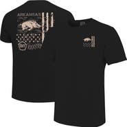 IMAGE ONE Men's Black Arkansas Razorbacks Comfort Colors OHT Camo Overlay T-Shirt