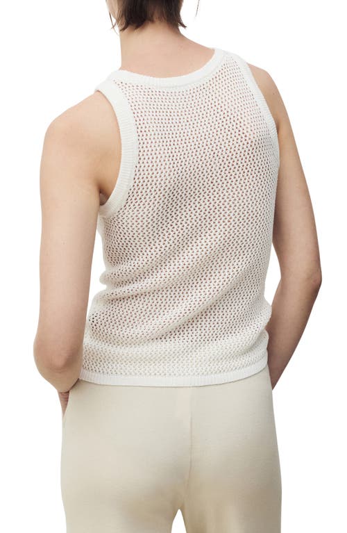 Mango Crochet Tank In White
