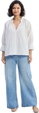 Reistor Relaxed Fit Top with Front-tie in White