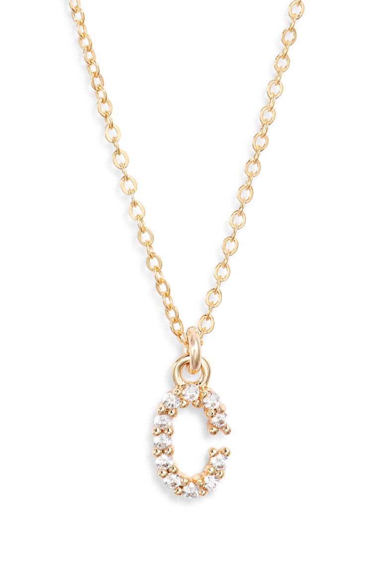 Gemma Initial Necklace, Main, color, GOLD / C