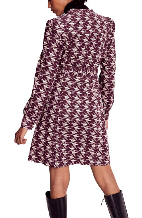 Boden Bre Corduroy Short Dress In Burgundy