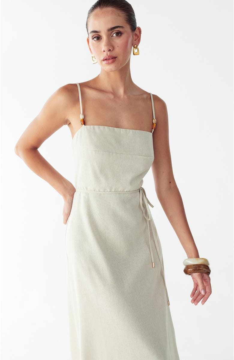 BWLDR Beatriz Midi Dress, Alternate, color, Oat