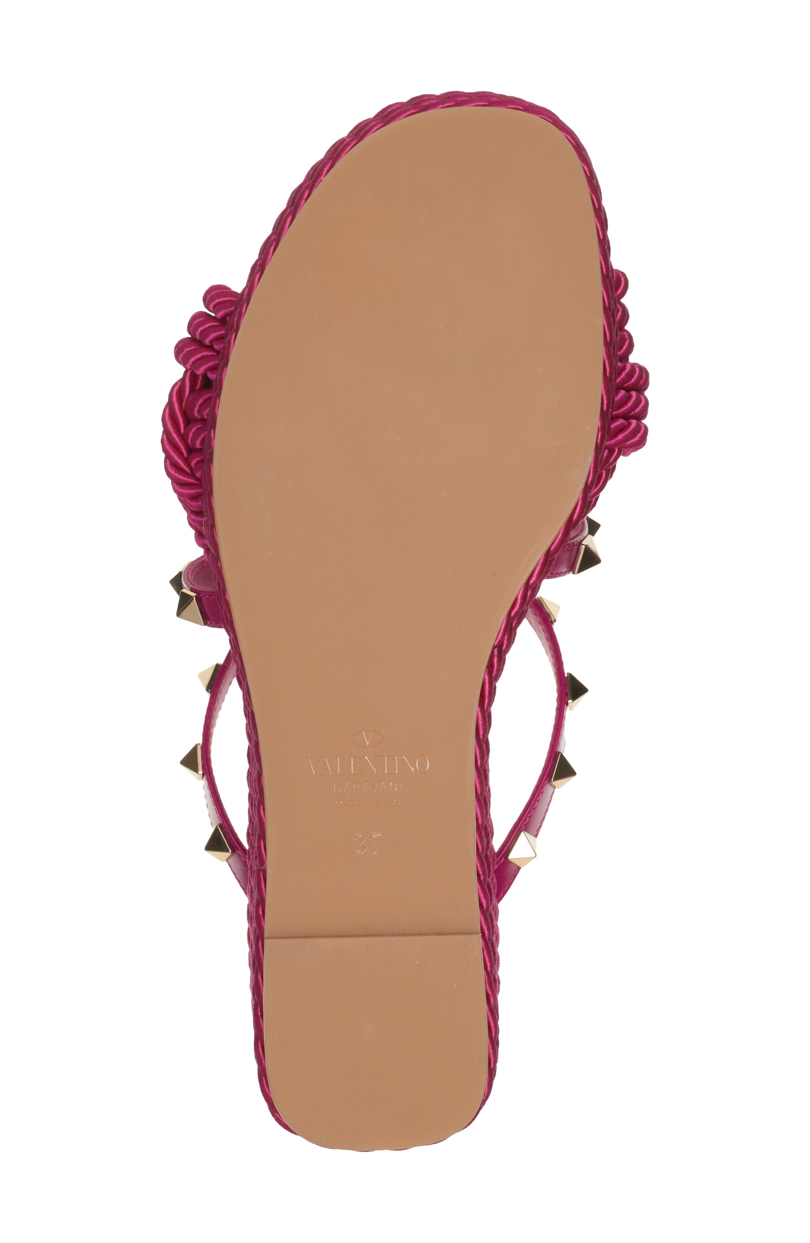Rockstud Torchon Espadrille Wedge Sandal, Alternate, color, ROSE VIOLET