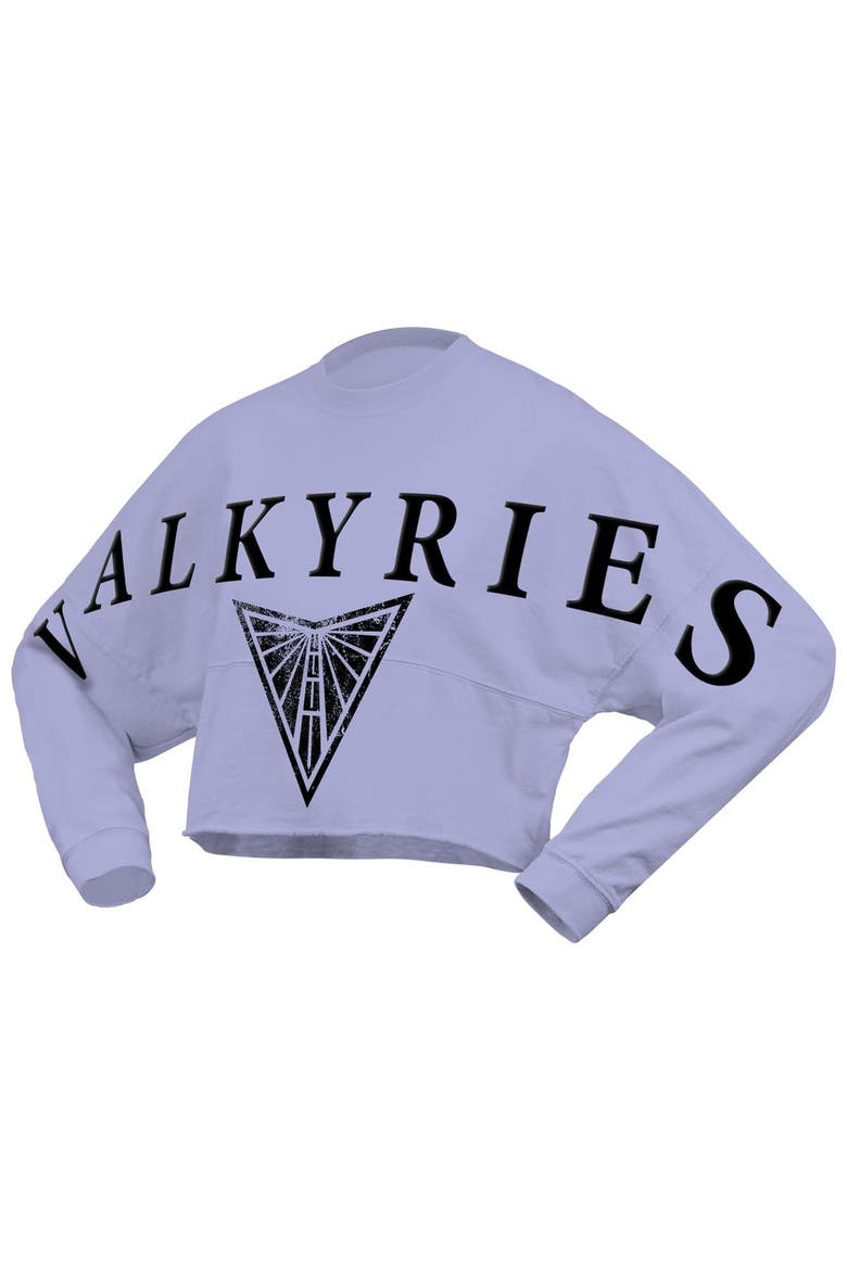 Women's Spirit Jersey Violet Golden State Valkyries Jumbo Print Oversized Cropped Long-Sleeve T-Shirt, Alternate, color, Violet
