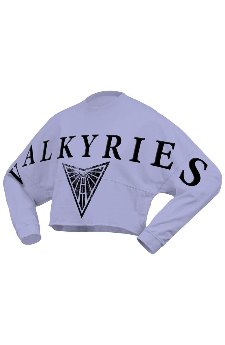 SPIRIT JERSEY Women's Spirit Jersey Violet Golden State Valkyries Jumbo Print Oversized Cropped Long-Sleeve T-Shirt, Alternate, color, Violet
