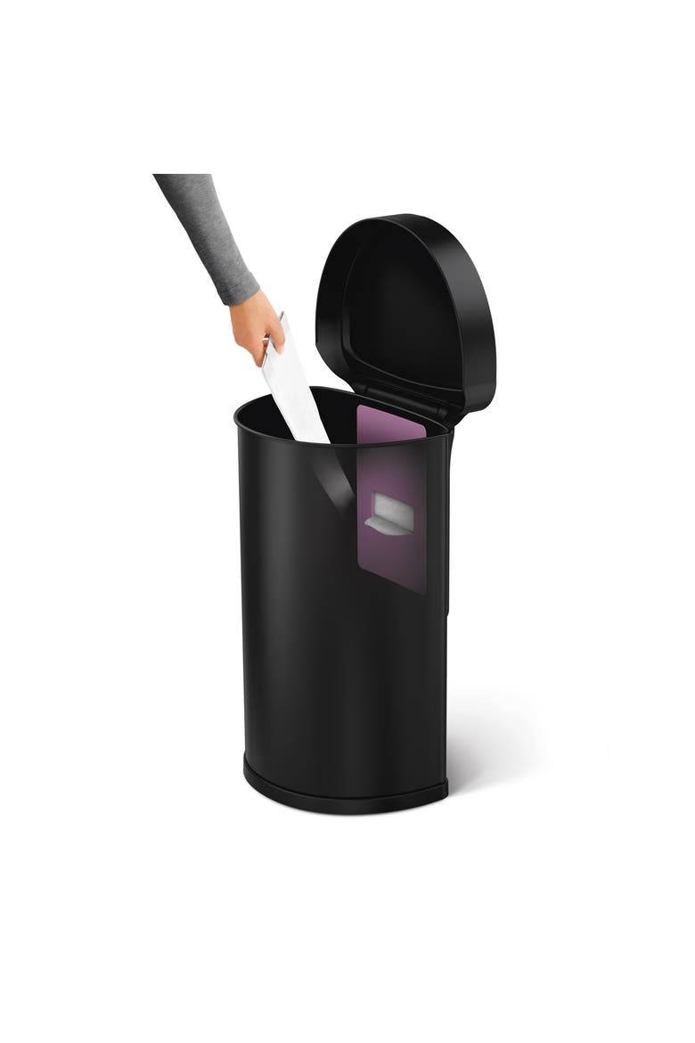 45L semi-round sensor can, Alternate, color, Matte Black