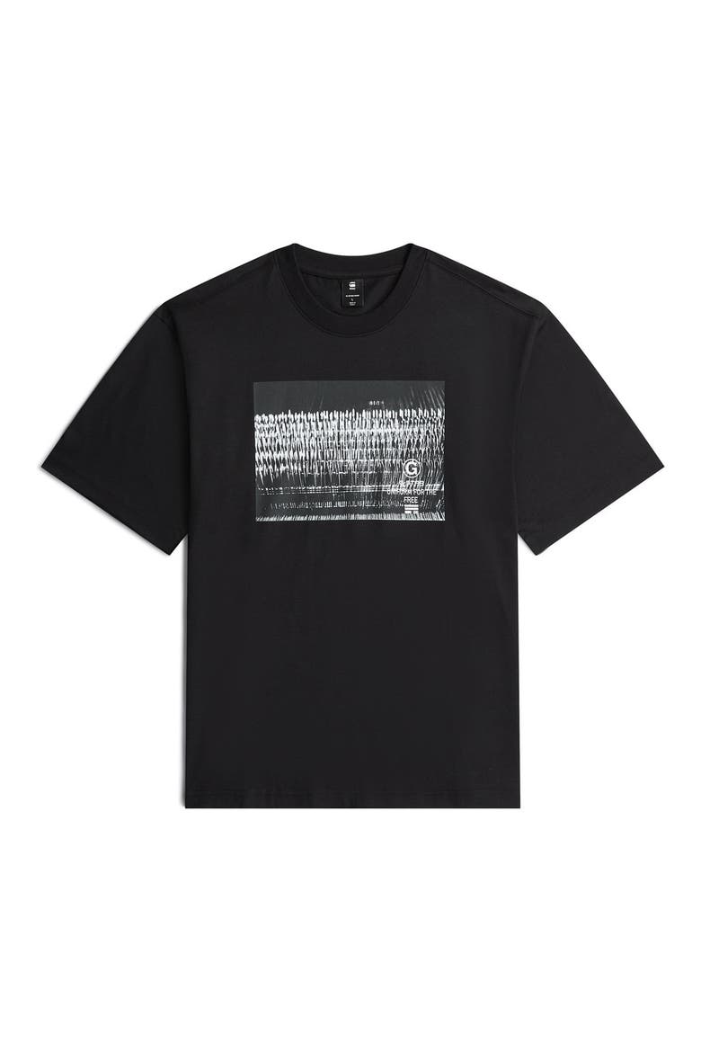 Loose Fit Photo Print Organic Cotton Graphic T-Shirt, Alternate, color, DARK BLACK