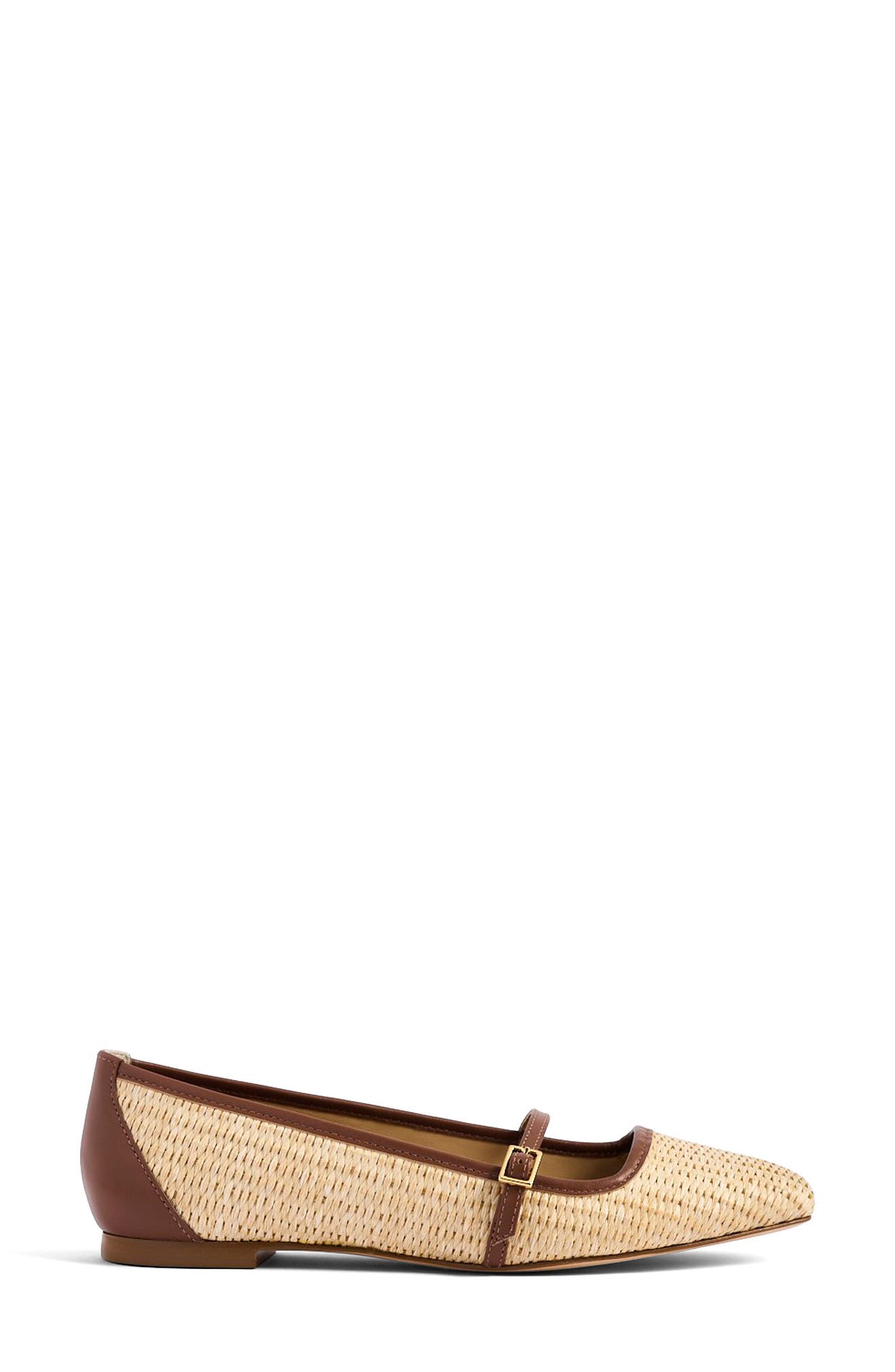 Mary Jane Ballet Flat, Alternate, color, LUGGAGE RAFFIA