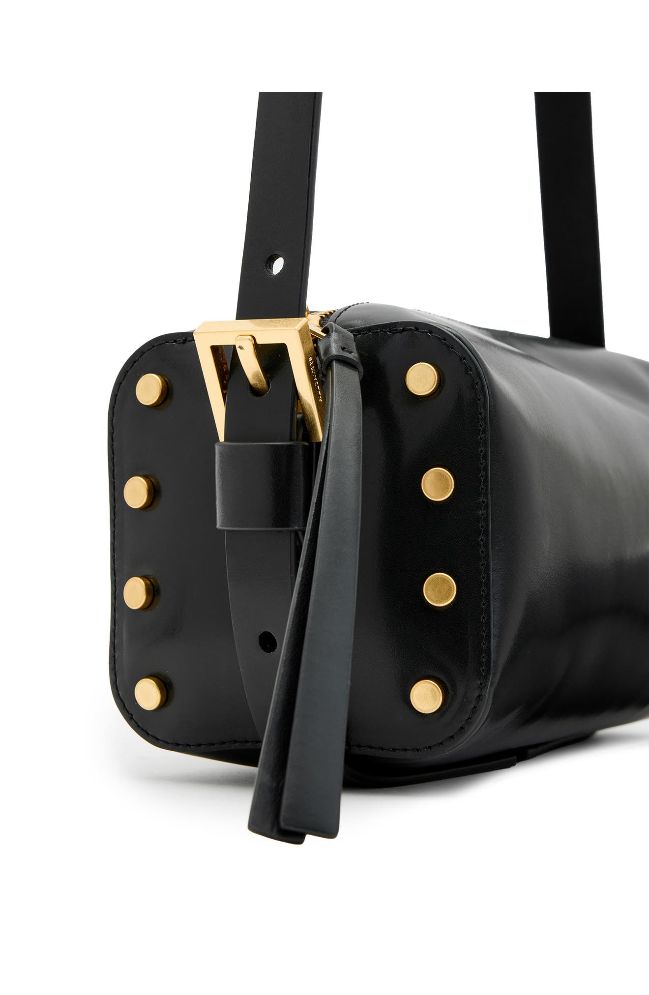 AllSaints Miro Leather Barrel Crossbody Bag, Alternate, color, 