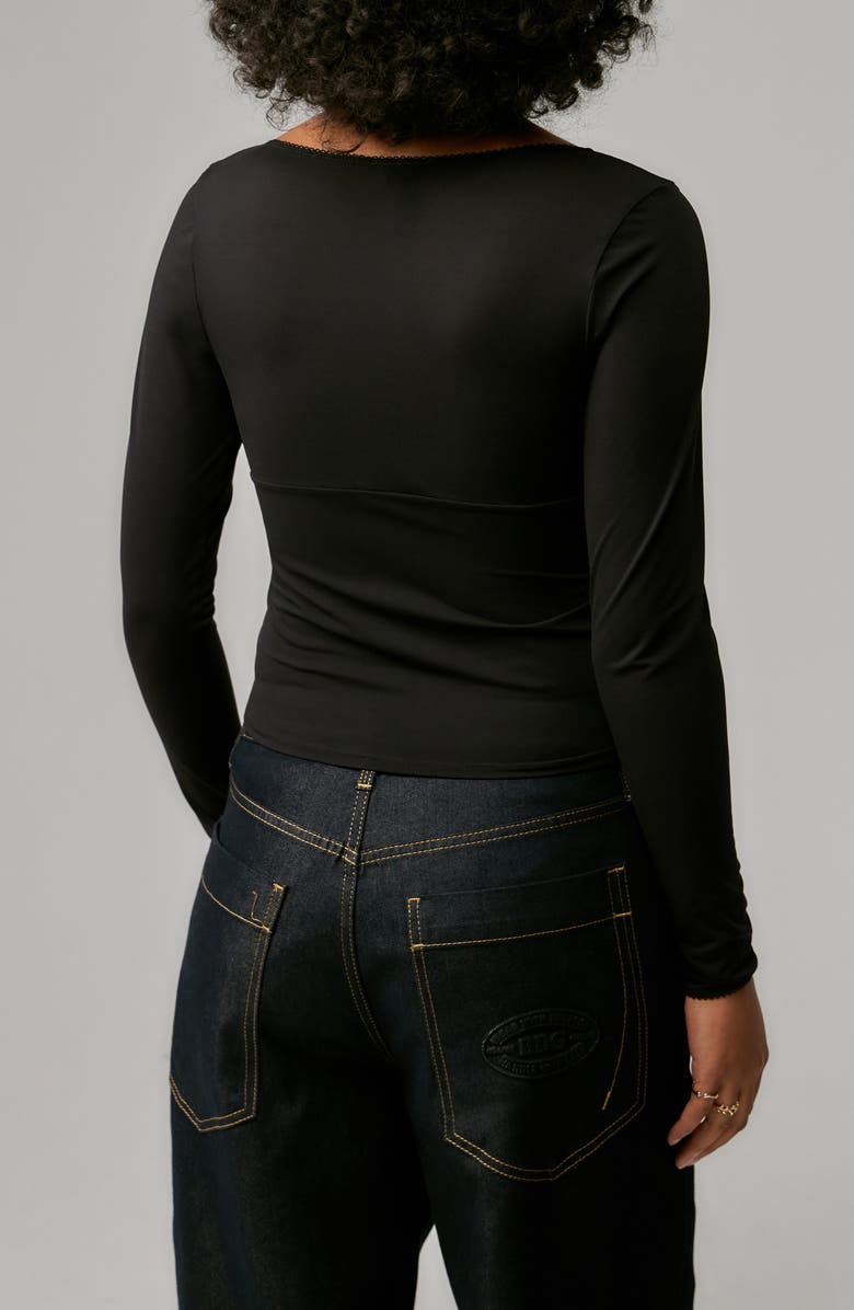 BDG Urban Outfitters Je T’Aime Long Sleeve Top, Alternate, color, Black