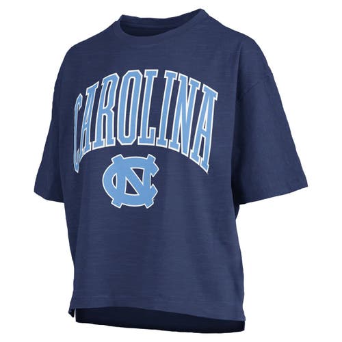 Pressbox Navy North Carolina Tar Heels Nelson Arch Over Logo Waist Length Oversized Slub T-shirt