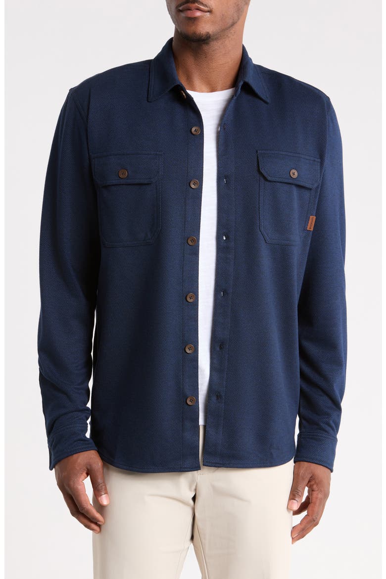 Fahnestock Knit Button-Up Shirt, Main, color, NAVY BLAZER