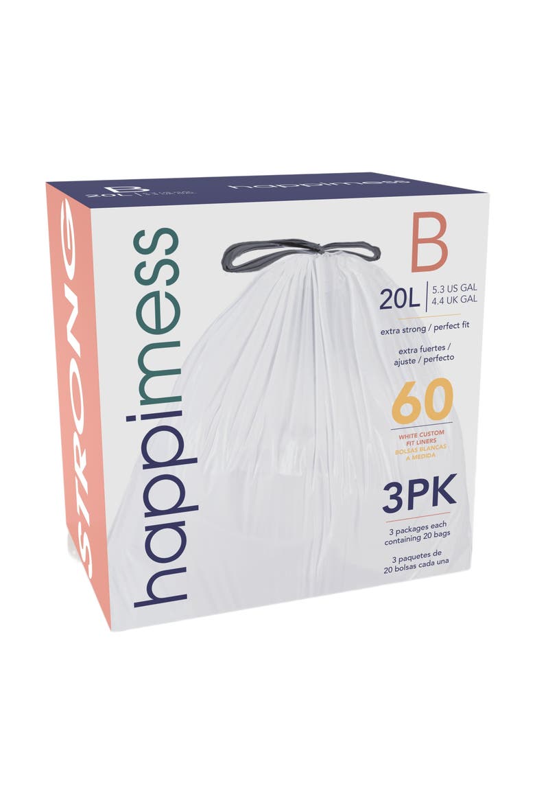 8-Gallon (30L) Drawstring Trash Can Liner,, Main, color, White, Unscented, 8-Gal