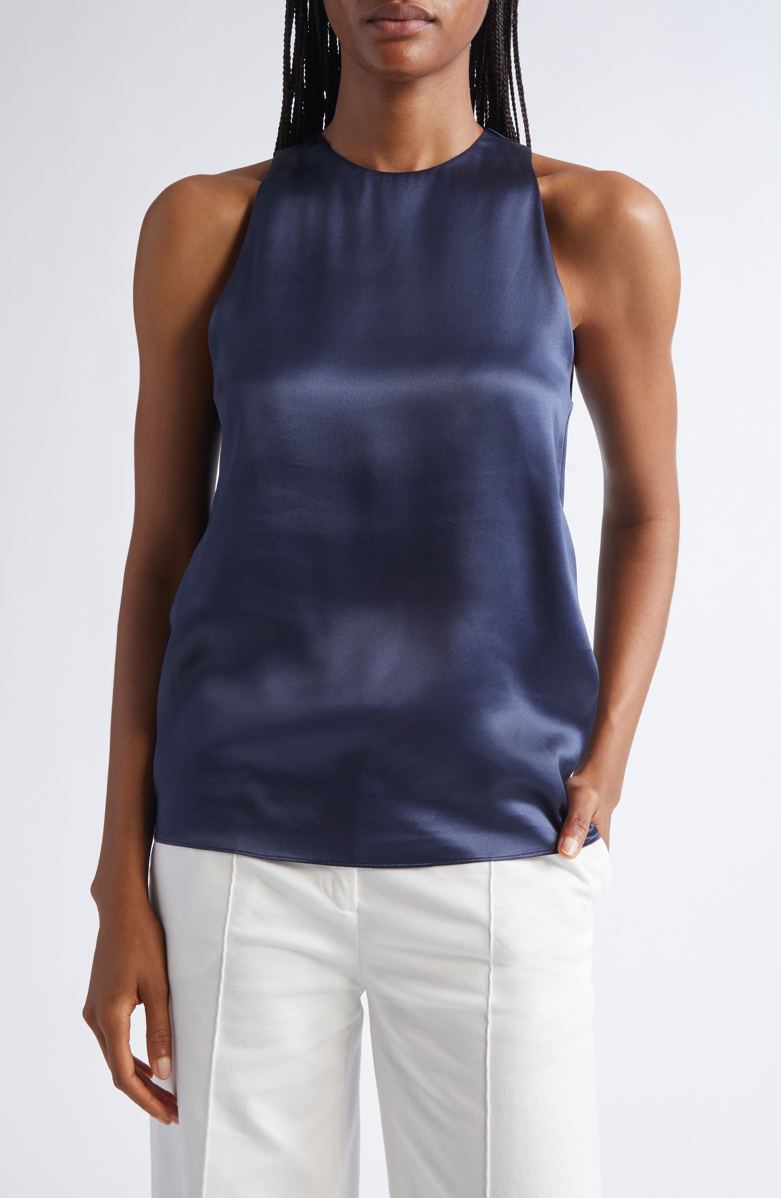 Sleeveless Silk Satin Top - image 3
