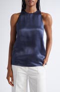 Eleventy Sleeveless Silk Satin Top
