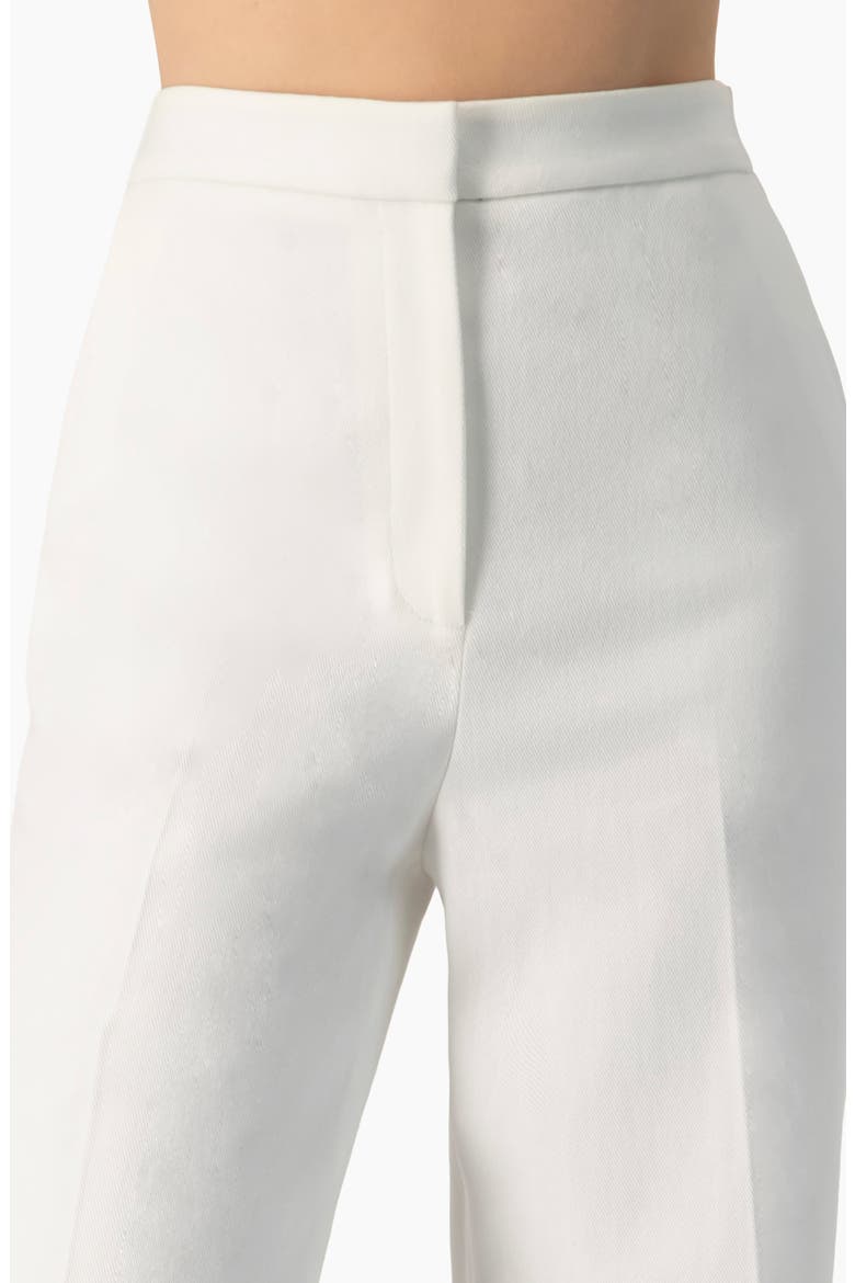 Elegant High-Rise Wide-Leg Cuffed Tailored Trousers, Alternate, color, White