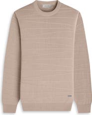Bugatchi Textured Cotton & Silk Crewneck Sweater