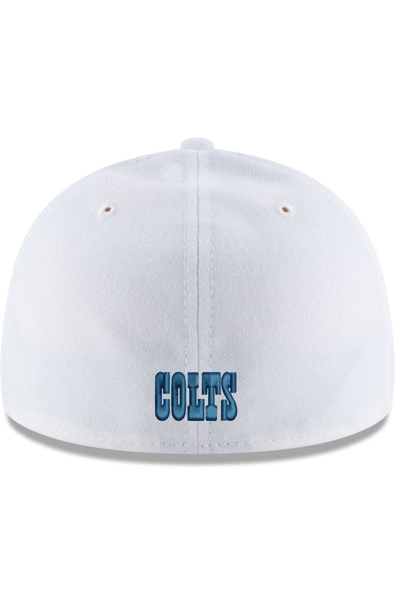 New Era Men's New Era White Indianapolis Colts Historic Logo Omaha Low Profile 59FIFTY Fitted Hat, Alternate, color,