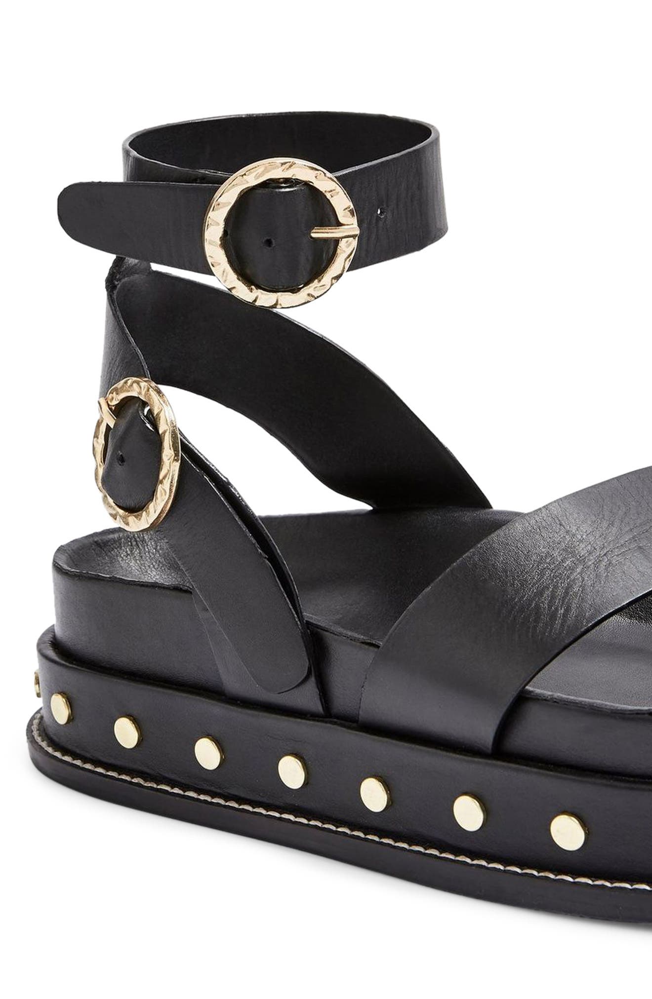 Topshop Fawn Studded Platform Sandal, Alternate, color, 