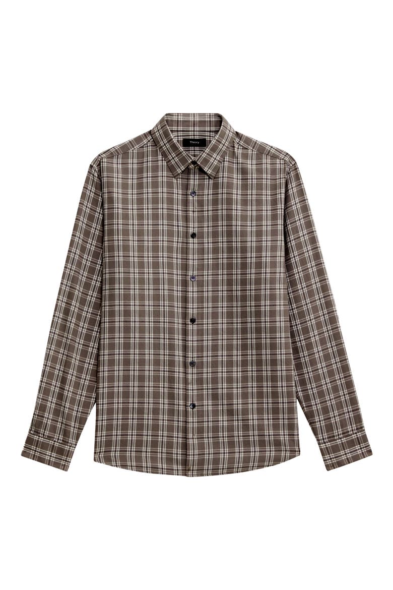 Irving Medium Check Cotton Button-Up Shirt, Alternate, color, FORCE GREY MULTI - 13O