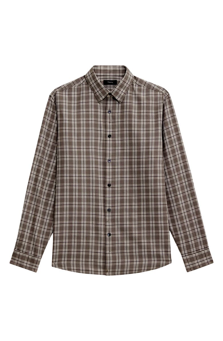 Theory Irving Medium Check Cotton Button-Up Shirt, Alternate, color, 