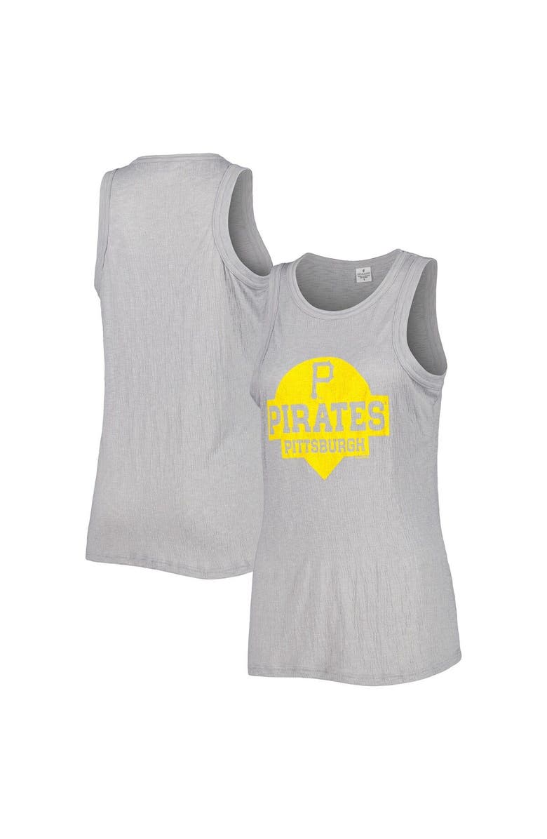 SOFT AS A GRAPE Women's Soft as a Grape Gray Pittsburgh Pirates Tri-Blend Tank Top, Main, color, 