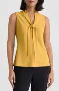 KASPER Sleeveless Tie Front Top