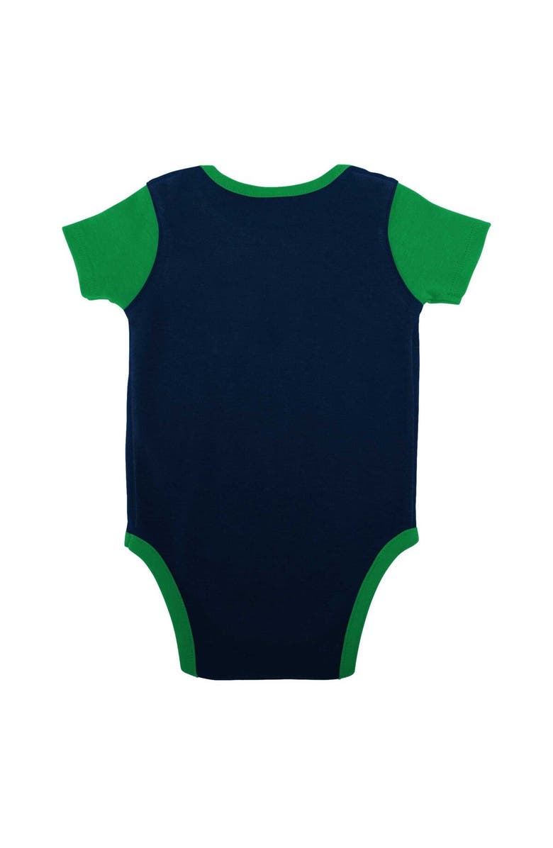 Outerstuff Newborn & Infant Navy Notre Dame Fighting Irish Home Field Advantage Three-Piece Bodysuit, Bib & Booties Set, Alternate, color,