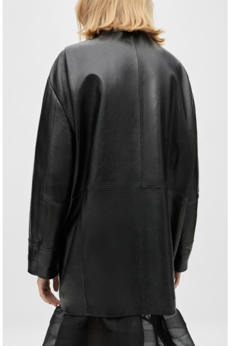 Oversize Faux Leather Jacket, Alternate, color, BLACK