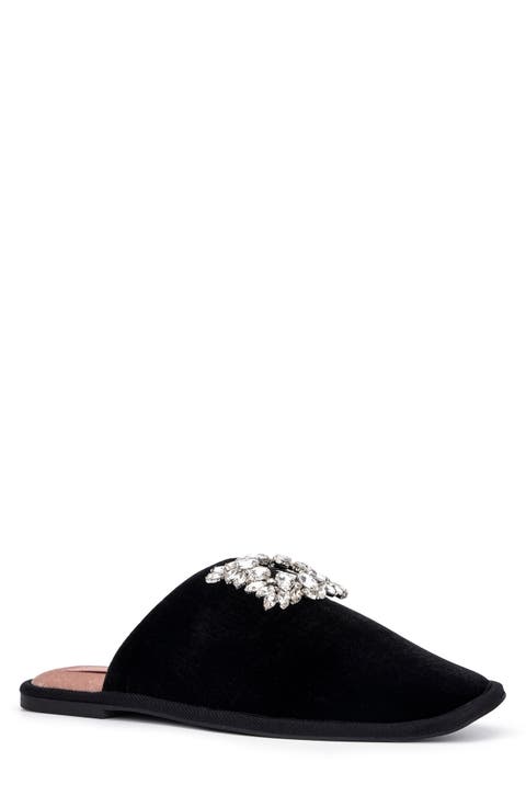Pippa Rhinestone Embellished Velvet Slipper (Women)