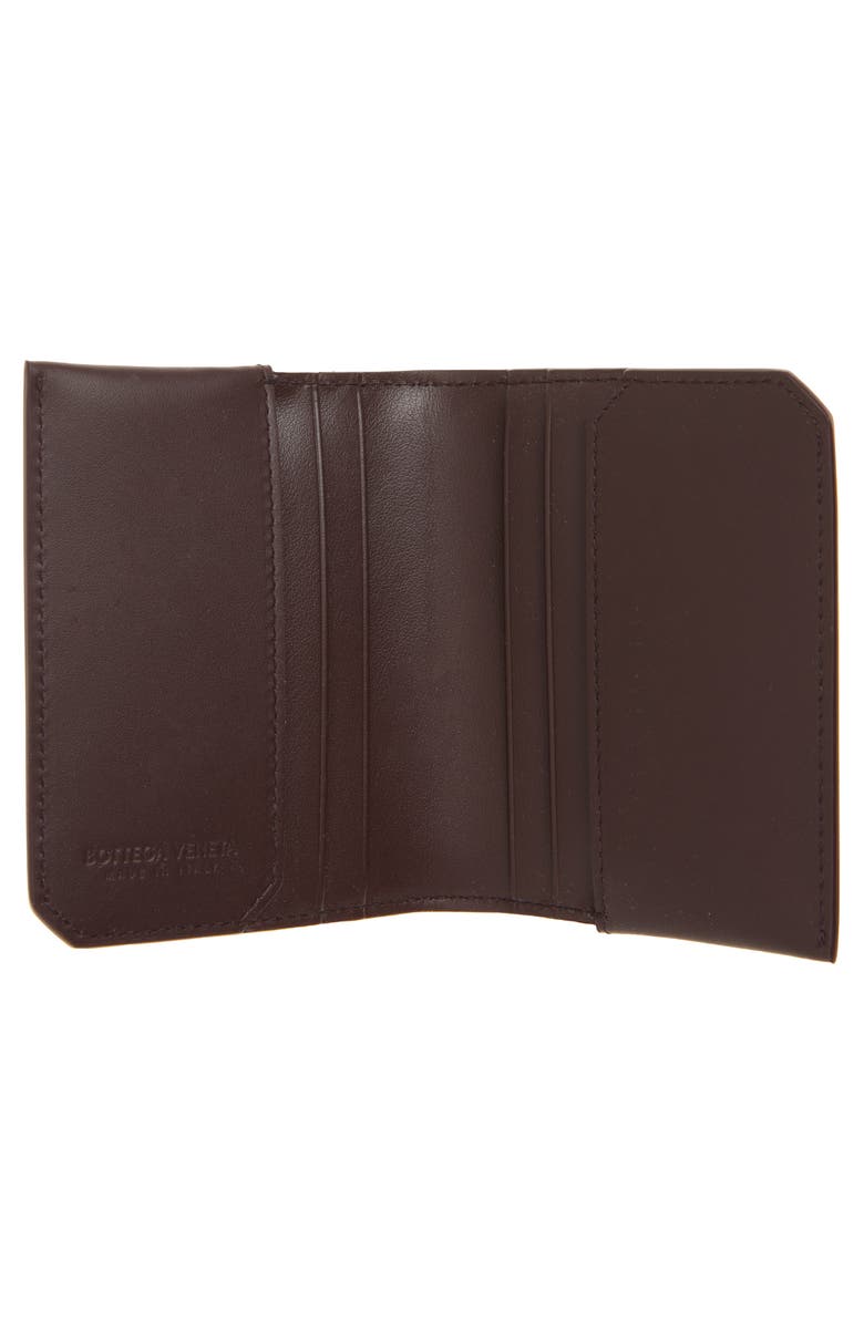 Bottega Veneta Piccolo Intrecciato Leather Bifold Wallet, Alternate, color, 2263 Dark Barolo/ Silver