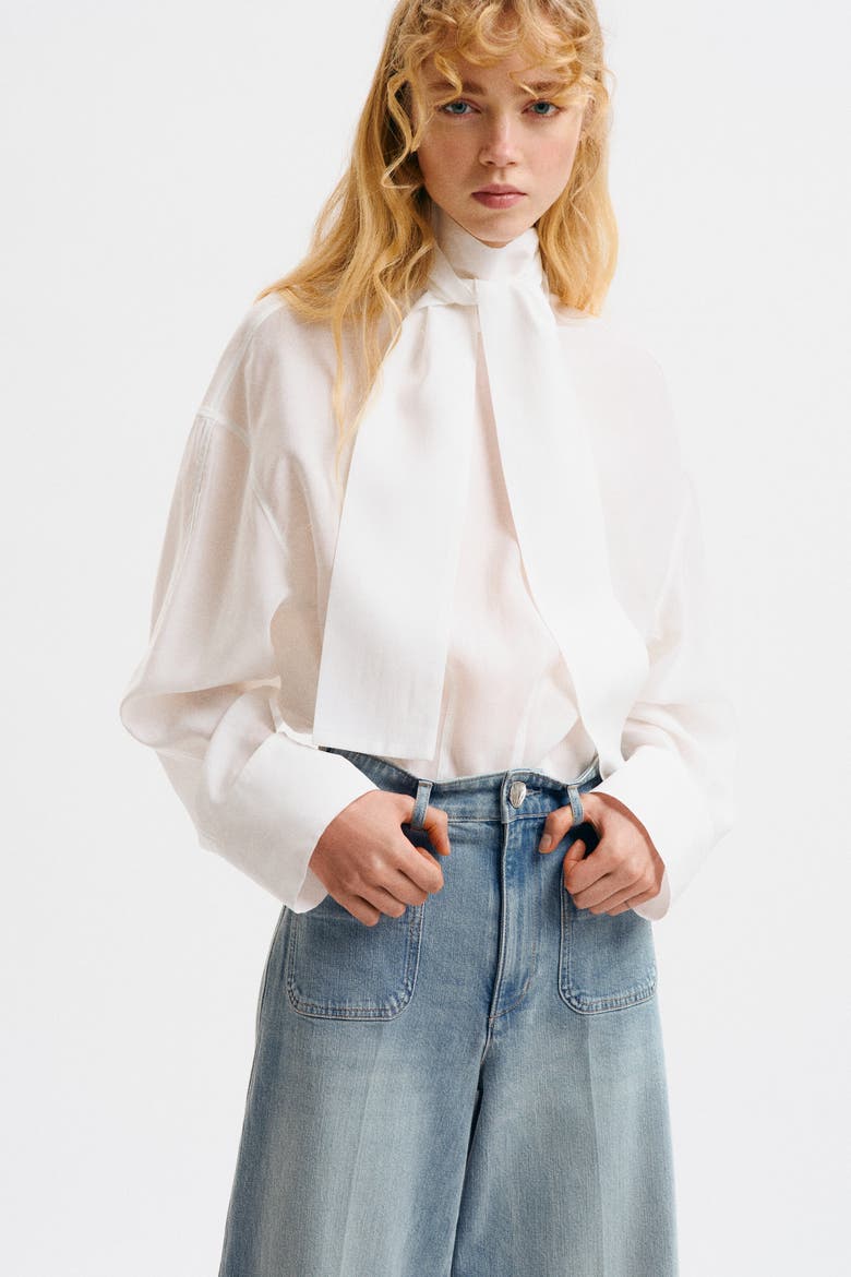 Wide High Jeans, Alternate, color, Light denim blue