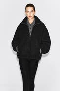 COS Mock-neck Teddy Zip-up Sweater