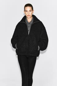 COS Mock-neck Teddy Zip-up Sweater