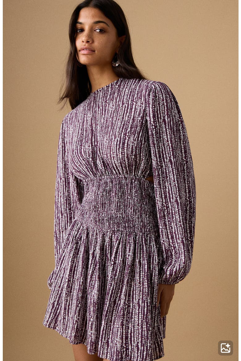 Metallic Cutout Long Sleeve Dress, Alternate, color, LIGHT/ PASTEL PURPLE