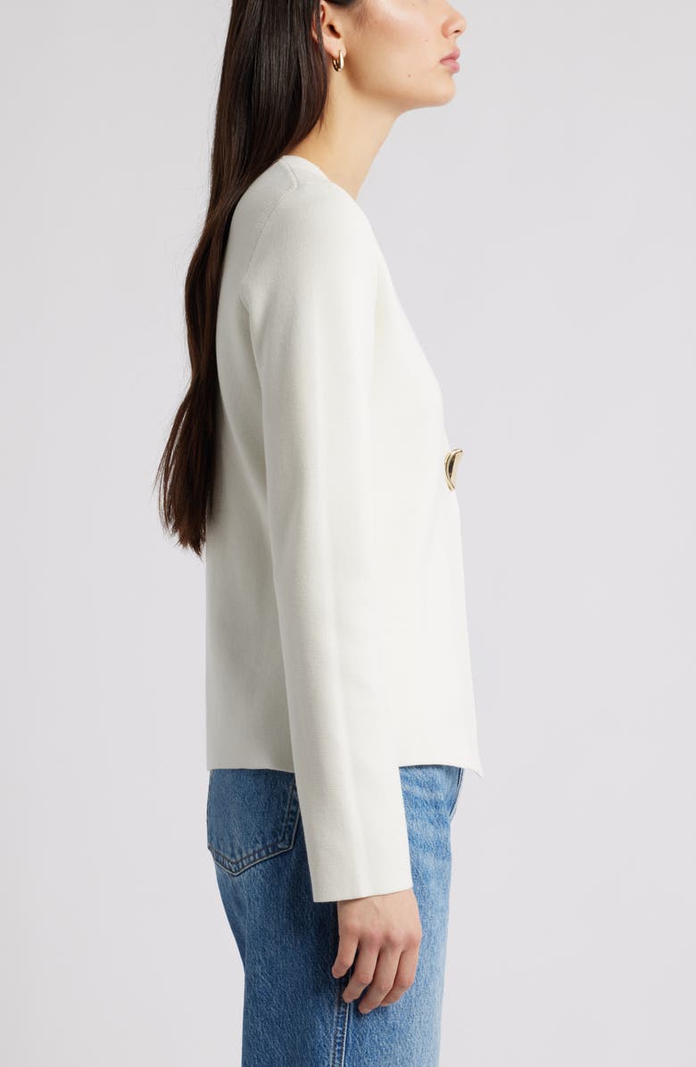 Open Edit Structured One-Button Cardigan, Alternate, color, Ivory