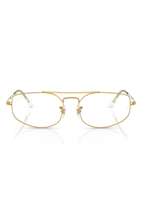 Ray Ban Ray-ban 58mm Irregular Optical Glasses In Yellow