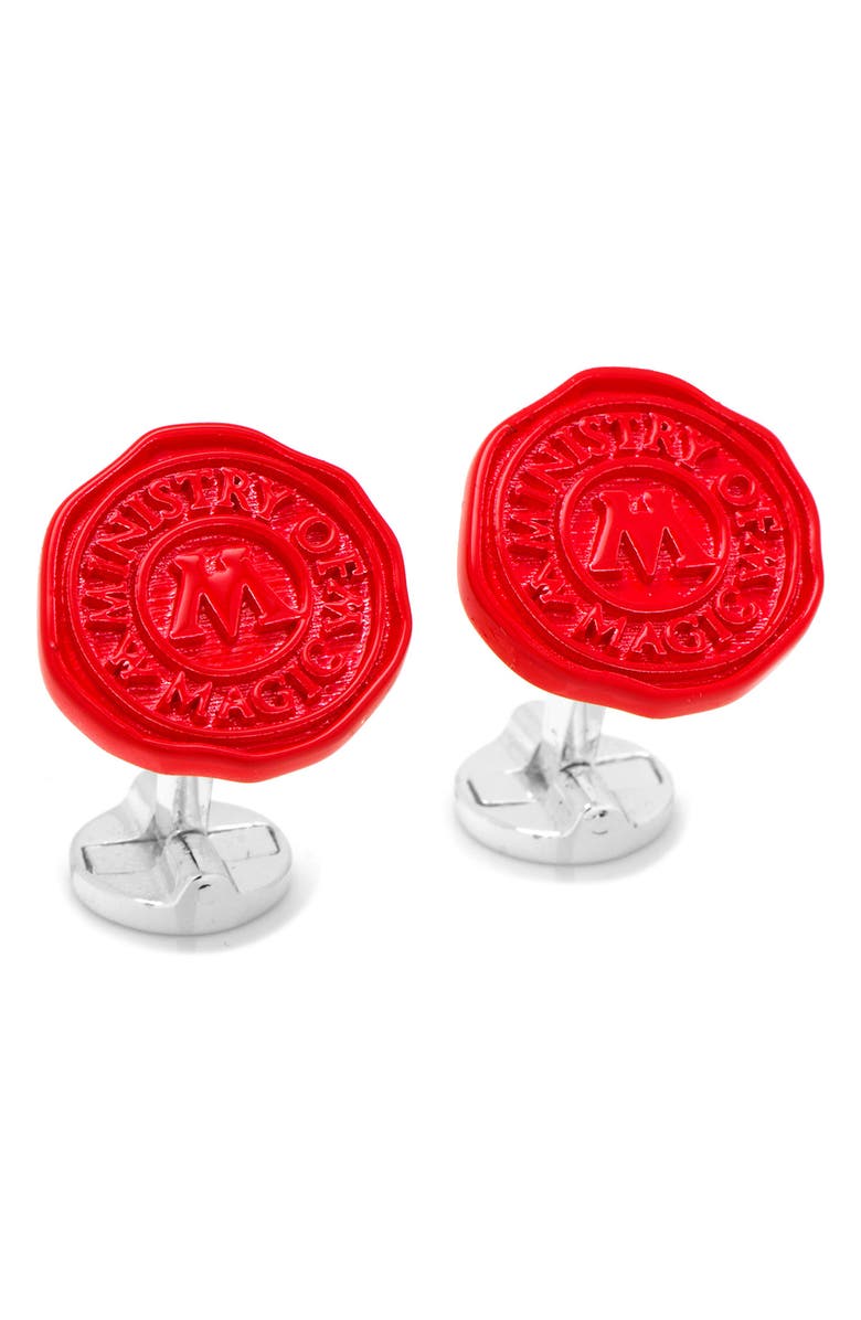 Cufflinks, Inc. Cufflinks Inc. Ministry of Magic Wax Stamp Cufflinks, Main, color, 