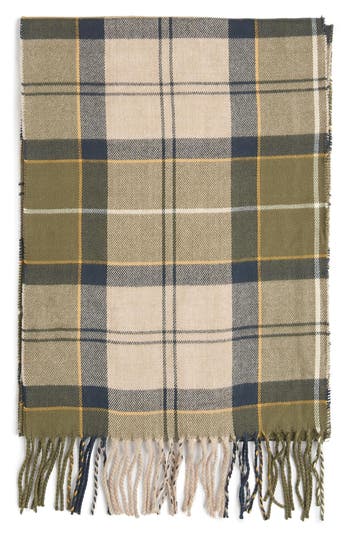 Barbour Galingale Plaid Fringe Scarf