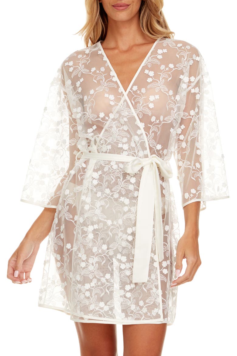 Meg Floral Embroidered Tulle Wrap, Main, color, IVORY