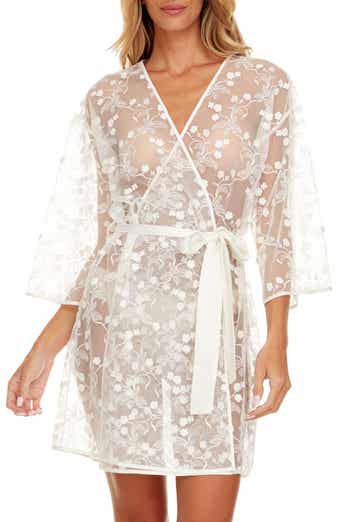 Flora Nikrooz Meg Floral Embroidered Tulle Wrap