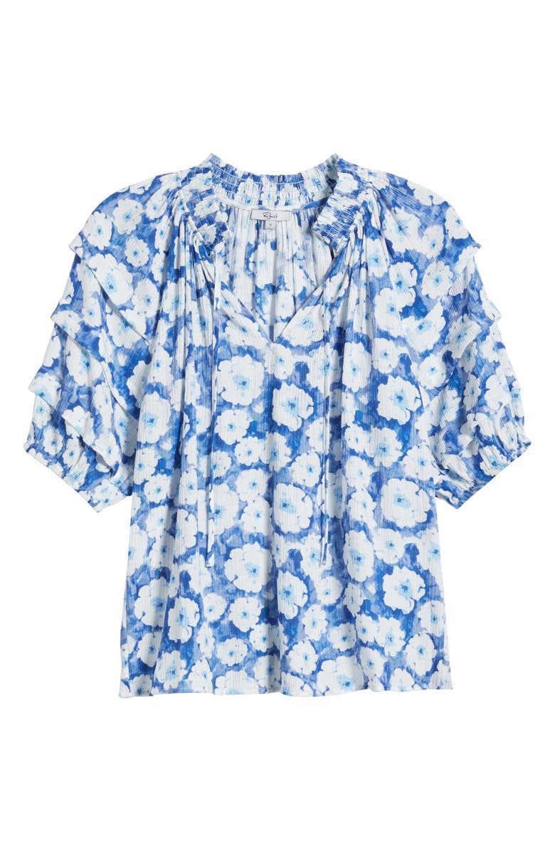 Rails Paris Floral Puff Sleeve Top, Alternate, color, Blue Floral