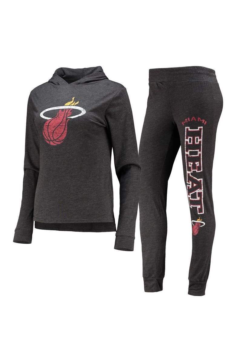 CONCEPTS SPORT Women's Concepts Sport Black Miami Heat Hoodie & Pants Sleep Set, Main, color, 