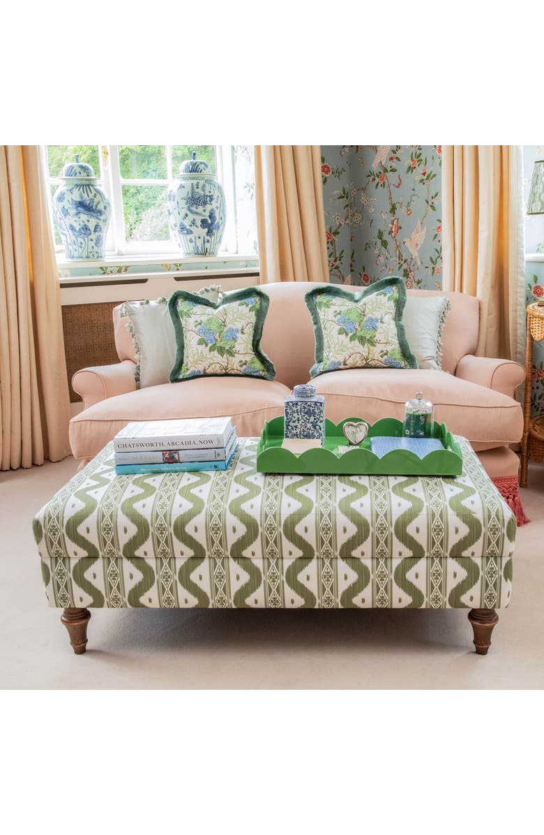 Mrs. Alice Green Scalloped Lacquer Tray, Alternate, color, Green