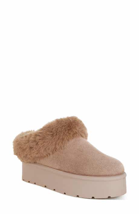 Aniso Platform Mule with Faux Fur Trim