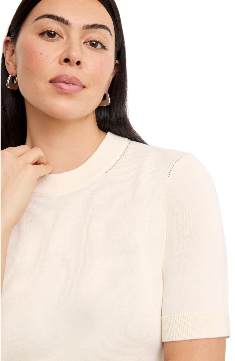 M.M.LaFleur Becca Pointelle Tee - Cotton Silk Knit, Alternate, color, 