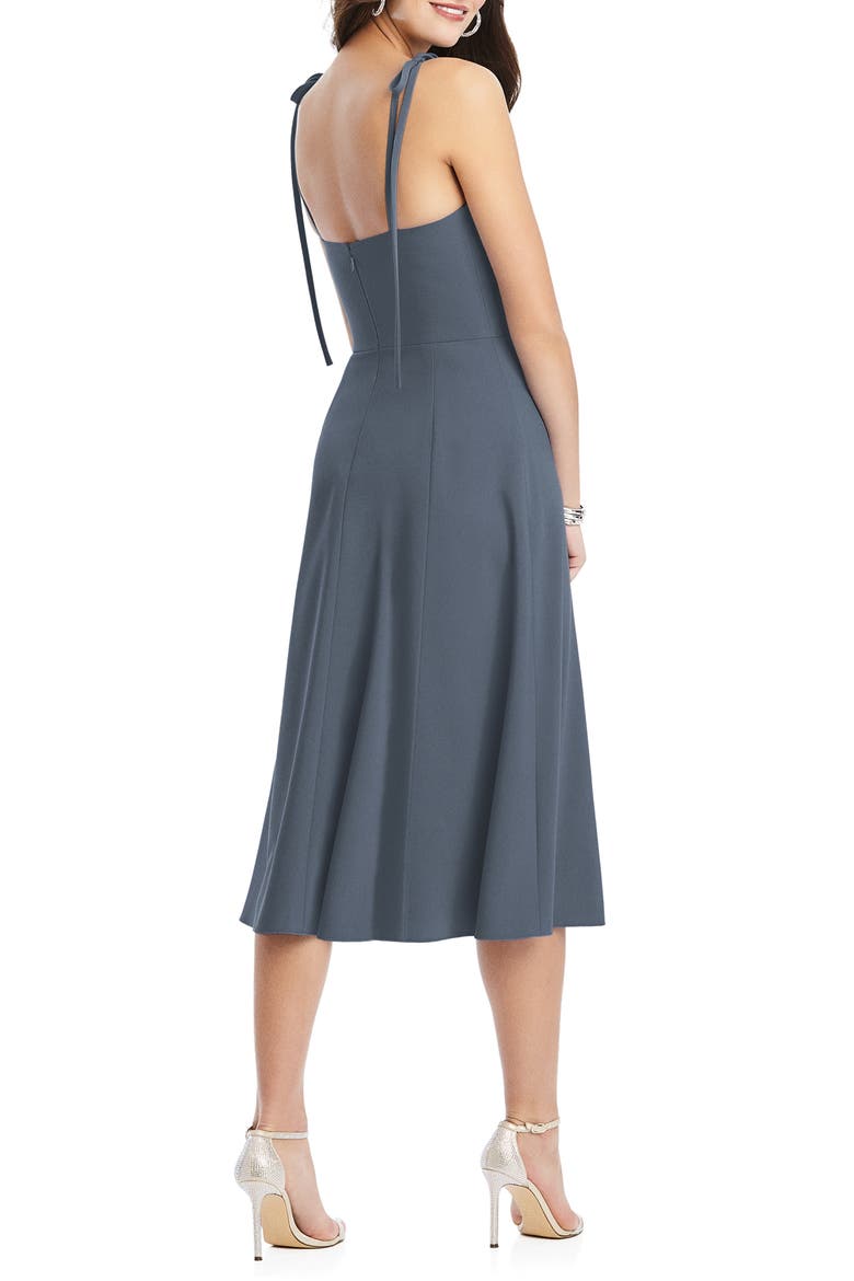 Bustier Crepe A-Line Dress, Alternate, color, SILVERSTONE