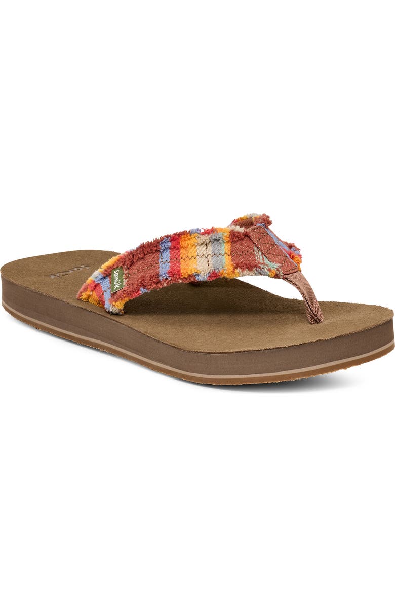 Sanuk 'Fraid Not' Flip Flop, Main, color, Kona Sunrise
