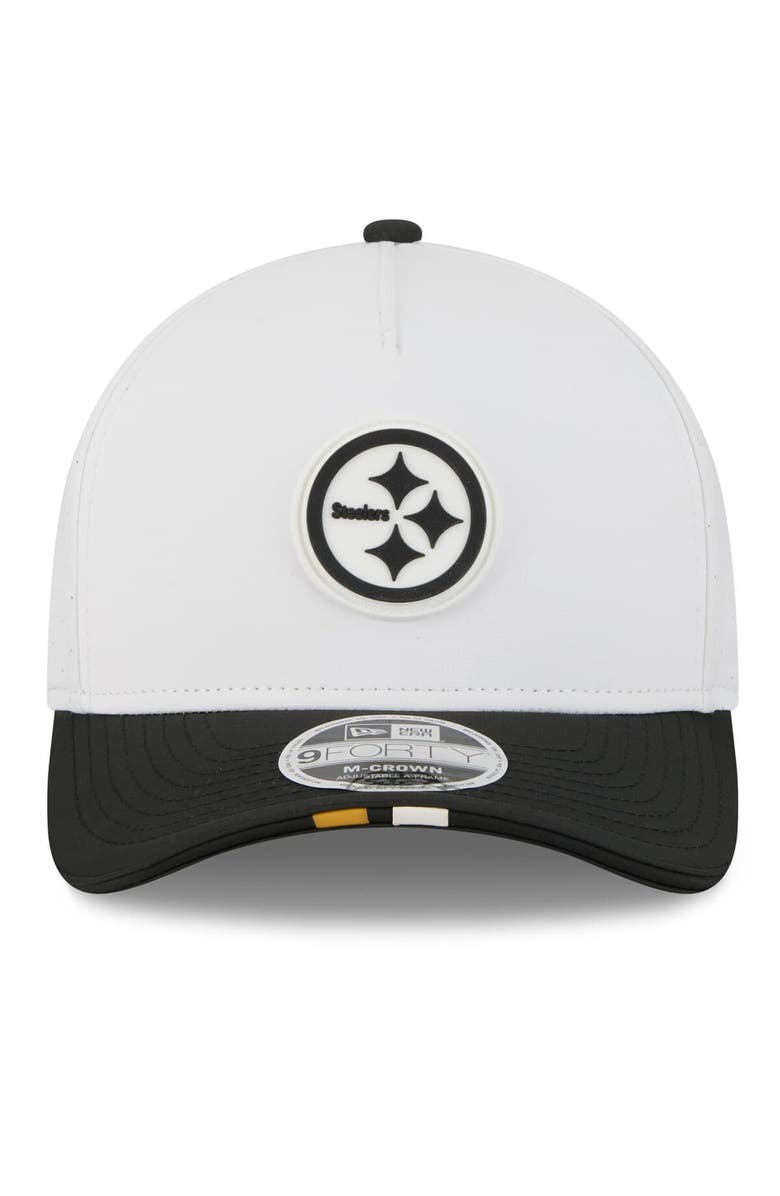 New Era Men's New Era White/Black Pittsburgh Steelers 2025 NFL Training Camp A-Frame 9FORTY Adjustable Hat, Alternate, color, White