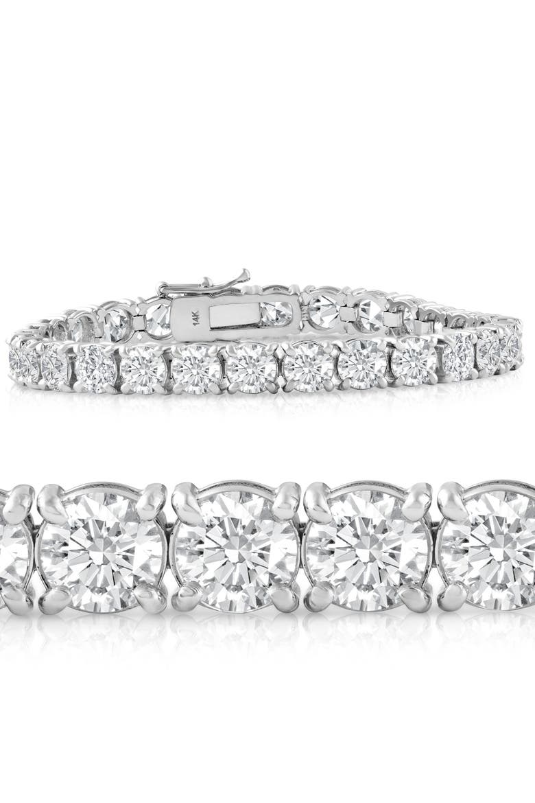 20 Ct Lab Grown Diamond Tennis Bracelet 14k Gold 7", Main, color, 14k White Gold
